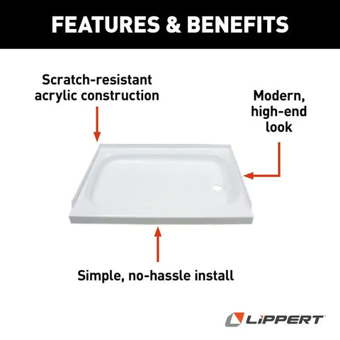 LIPPERT COMP 210379 WHITE 24X40 SHOWR PAN SPK