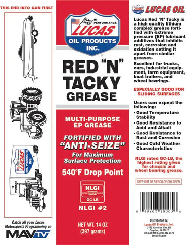 LUCAS OIL 11025 LUCAS OIL RED N TACKY SPRAY GREASE