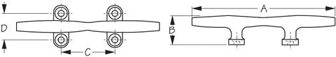 SEA DOG 041604-1 STAINLESS OPEN BASE CLEAT 4'