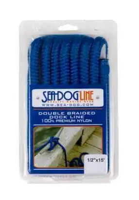 SEA DOG 302112015BL-1 DOUBLE BRAIDED NYLON DOCK LINE