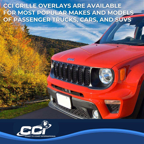 Coast To IWCGI503BLK Grill Overlay Mesh OEM Look Painted Gloss Black ABS Plastic