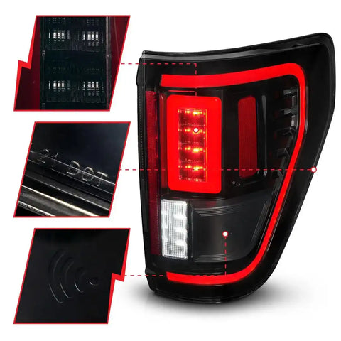 ANZO USA 311474 Tail Light Assembly LED Smoke Lens Black Housing Red Brake Light/