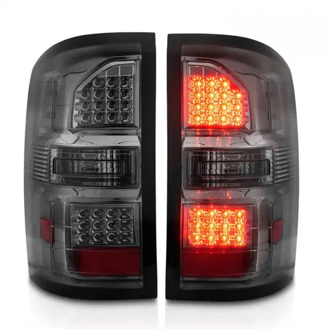 ANZO USA 311398 Tail Light Assembly LED Smoke Lens Black Housing White Set Of 2