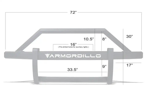 Armordillo USA 8702109 2016-2021 Chevy Colorado AR2 Pre-Runner Guard - Matte Black.