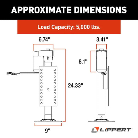 HALL EFCT JK W/MTG PLT LFT 5000LBS