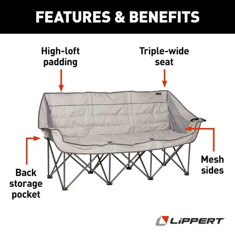 LIPPERT COMP 2022114795 LIPPERT CAMPFIRE FOLDING SOFA  SAND