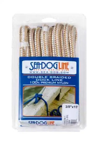 SEA DOG 302112015G/W-1 DOUBLE BRAIDED NYLON DOCK LINE