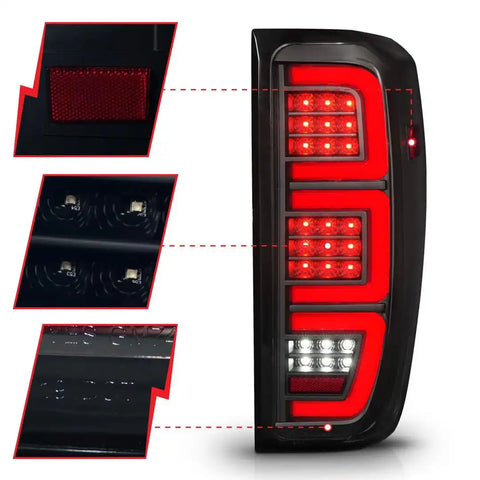 ANZO USA 311460 Tail Light Assembly LED Smoke Lens Black Housing Red Brake Light/