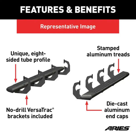 ARIES 2556056 ADVANTEDGE 75' BLACK ALUMINUM SIDE