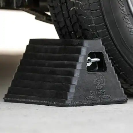Buyers Products WC6810L Wheel Chock Black Rubber Single 6 Inch Height