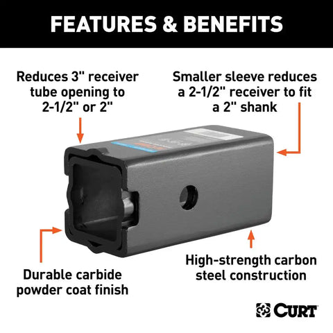 CURT 45408 Reducer Sleeve Set (3 to 2-1/2 2 Shanks, Pieces)