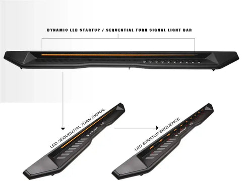 Armordillo 8719909 Running Board FX Series Powder Coated Matte Black Steel With