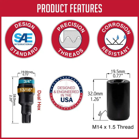 TUNE(8 SIDED) M14(20)BK