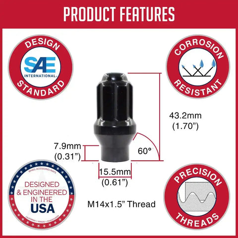 LUG NUT ET 6 SPLINE TRUCK
