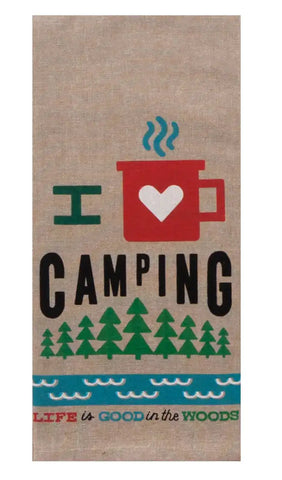 KAY DEE DESI R3017 LOVE CAMPING TEA TOWEL