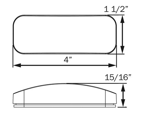 LED MARK;RECT;2 DIODE;TWO WIRE;AMBR