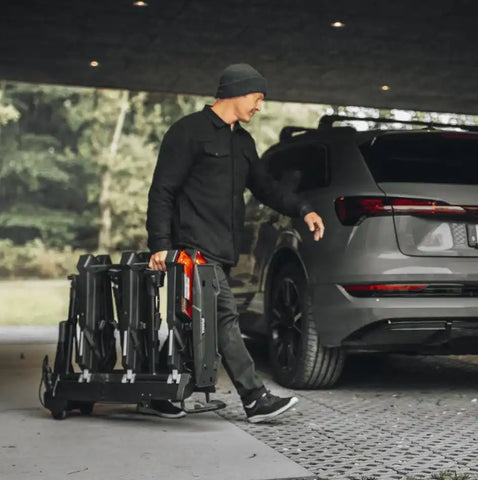 Thule 903211 Bike Rack Epos 2 Fits 1-14 Inch and 2 Inch Receivers Hold 2 Bikes Up To 75 Pound Weight Capacity