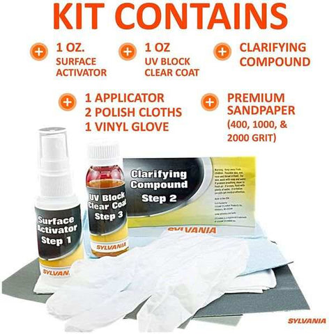 Sylvania Silverstar HRK.BX Headlight Restoration Kit With One 1 Ounce Surface Activator