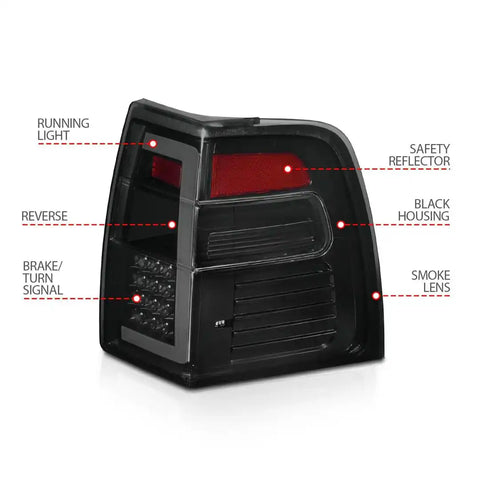 ANZO USA 311409 Tail Light Assembly LED Smoke Lens Black Housing With Sequential