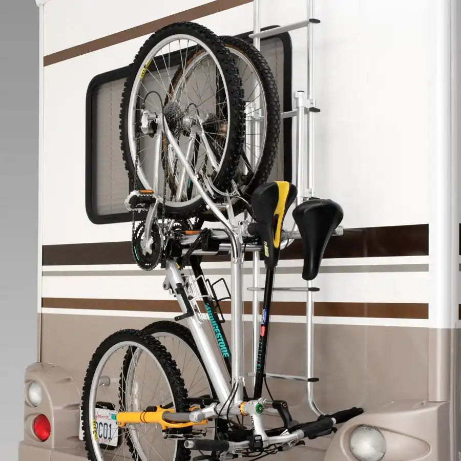 Front Mount Rv Bike Rack Surco Products 501BR Bike Rack Mounts To RV Or Van Ladder Holds 2 Bike ...