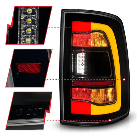 ANZO USA 311472 Tail Light Assembly LED Smoke Lens Black Housing Red Brake Light/
