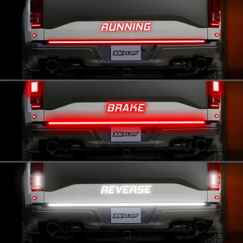 XK Glow XK041023 Tailgate Light - LED 60 Inch Rigid Light Bar Clear Lens White Reverse/ Red Running/ Red Brake