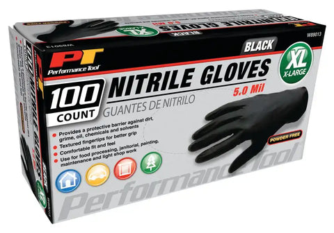 BLK NITRILE GLOVES 100 XL