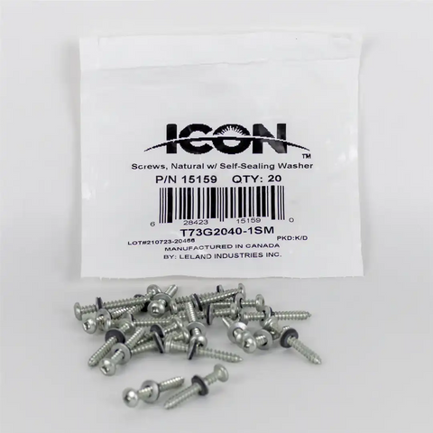 ICON 15159 SCREWS QTY 20 NATURAL W/ SELF-SE