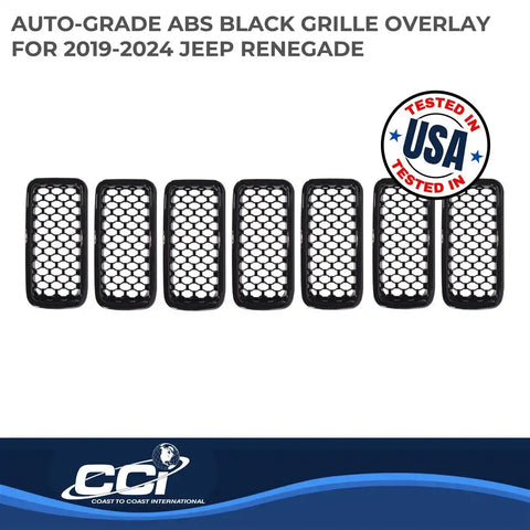 Coast To IWCGI503BLK Grill Overlay Mesh OEM Look Painted Gloss Black ABS Plastic