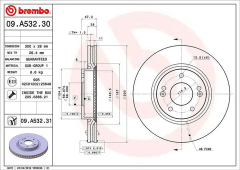 BREMBO 09A53231C02 DISC BRAKE ROTOR