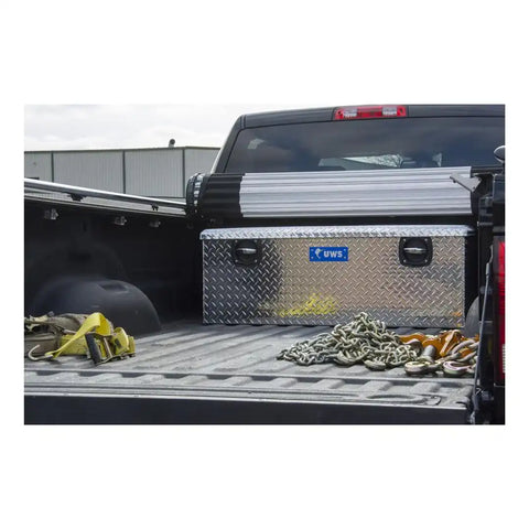UWS EC20501 Tool Box Chest Single Lid Diamond Tread Silver Aluminum 47-13/16 In