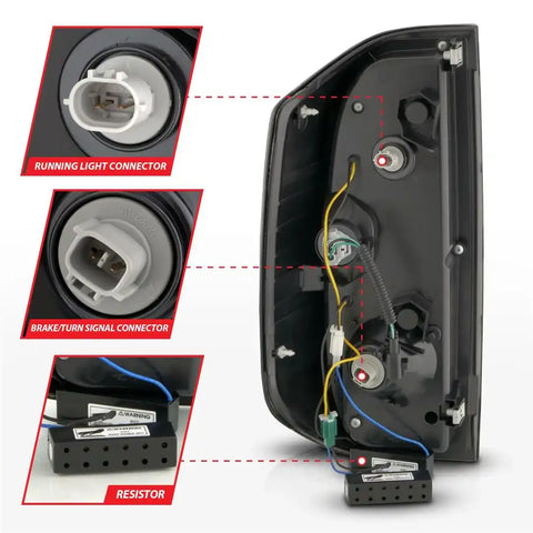 ANZO USA 311436 Tail Light Assembly LED Clear Lens Black Housing Red Brake Light/