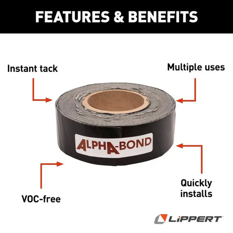 ALPHABOND TPO TAPE 2'X50' BLACK  (1