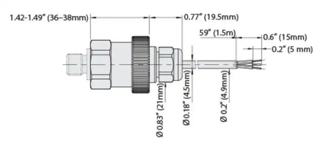 MARETRON PT-0-1.5PSI-01 PRESSURE TRANSDUCER 0 TO 1.5 PSI