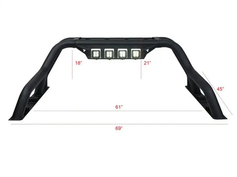 Armordillo USA 7163089 CR1 Chase Rack W/LED Shroud For Mid Size Trucks.