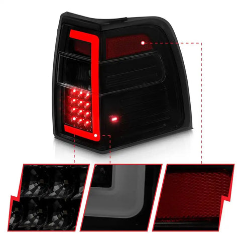ANZO USA 311409 Tail Light Assembly LED Smoke Lens Black Housing With Sequential