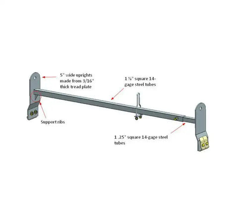 Black Horse Offroad TR-WRG3 Ladder Rack 150 Pound Capacity Rail System Mount Direc