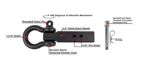 2.5' EXTREME DUTY RECEIVER SHACKLE
