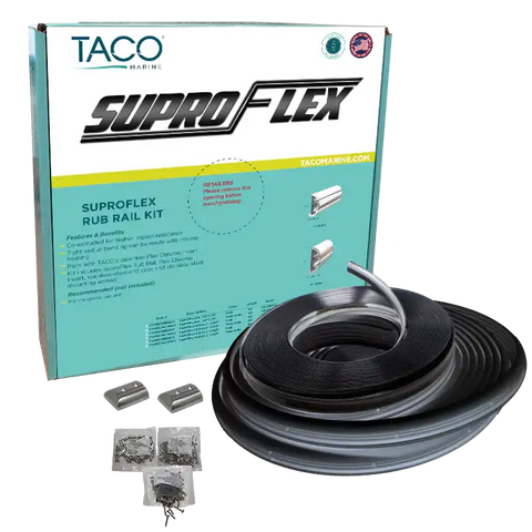 TACO METALS V11-9990BBK80-2 SUPRO-FLEX RUB RAIL KIT BLACK W/FL