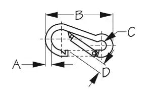 SEA DOG 151600-1 STAINLESS SNAP HOOK - 4' T)