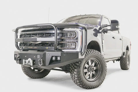 Fab Fours FS23-A5950-1 - Premium Winch Front Bumper w/Full Grill Guard
