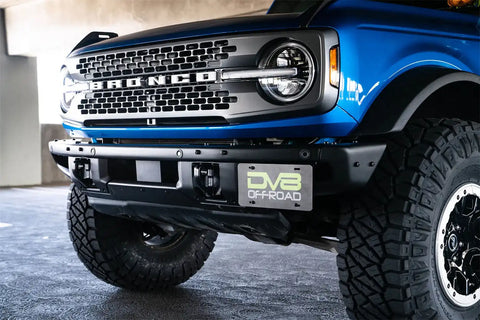 DV8 Offroad LPBR-02 Front license plate relocation bracket places to the side of bumper.