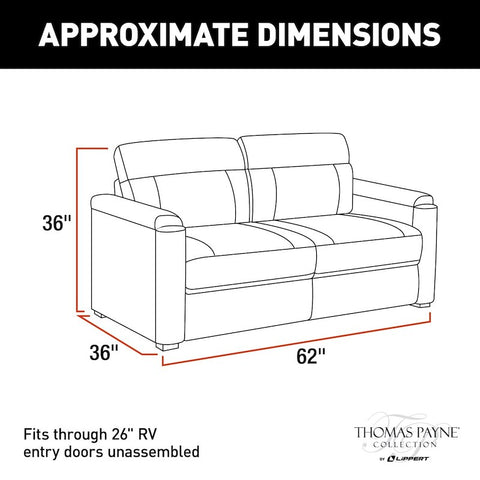 Lippert Components 2020134887 DESTINATION TRIFOLD SOFA 62'