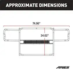 ARIES P2068 - Pro Series Black Steel Grille Guard, No-Drill, Select Toyota Tacoma