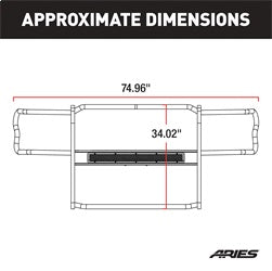 ARIES P2068 - Pro Series Black Steel Grille Guard, No-Drill, Select Toyota Tacoma