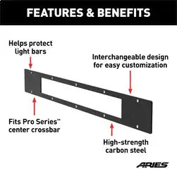 ARIES PC20OB - Pro Series 30-Inch Black Steel Grille Guard Light Bar Cover Plate
