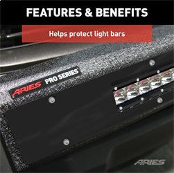 ARIES PC20OB - Pro Series 30-Inch Black Steel Grille Guard Light Bar Cover Plate