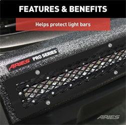 ARIES PC30MB - Pro Series 30-Inch Black Steel Grille Guard Light Bar Cover Plate