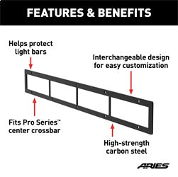 ARIES PC30OB - Pro Series 30-Inch Black Steel Grille Guard Light Bar Cover Plate