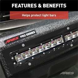 ARIES PC30OB - Pro Series 30-Inch Black Steel Grille Guard Light Bar Cover Plate